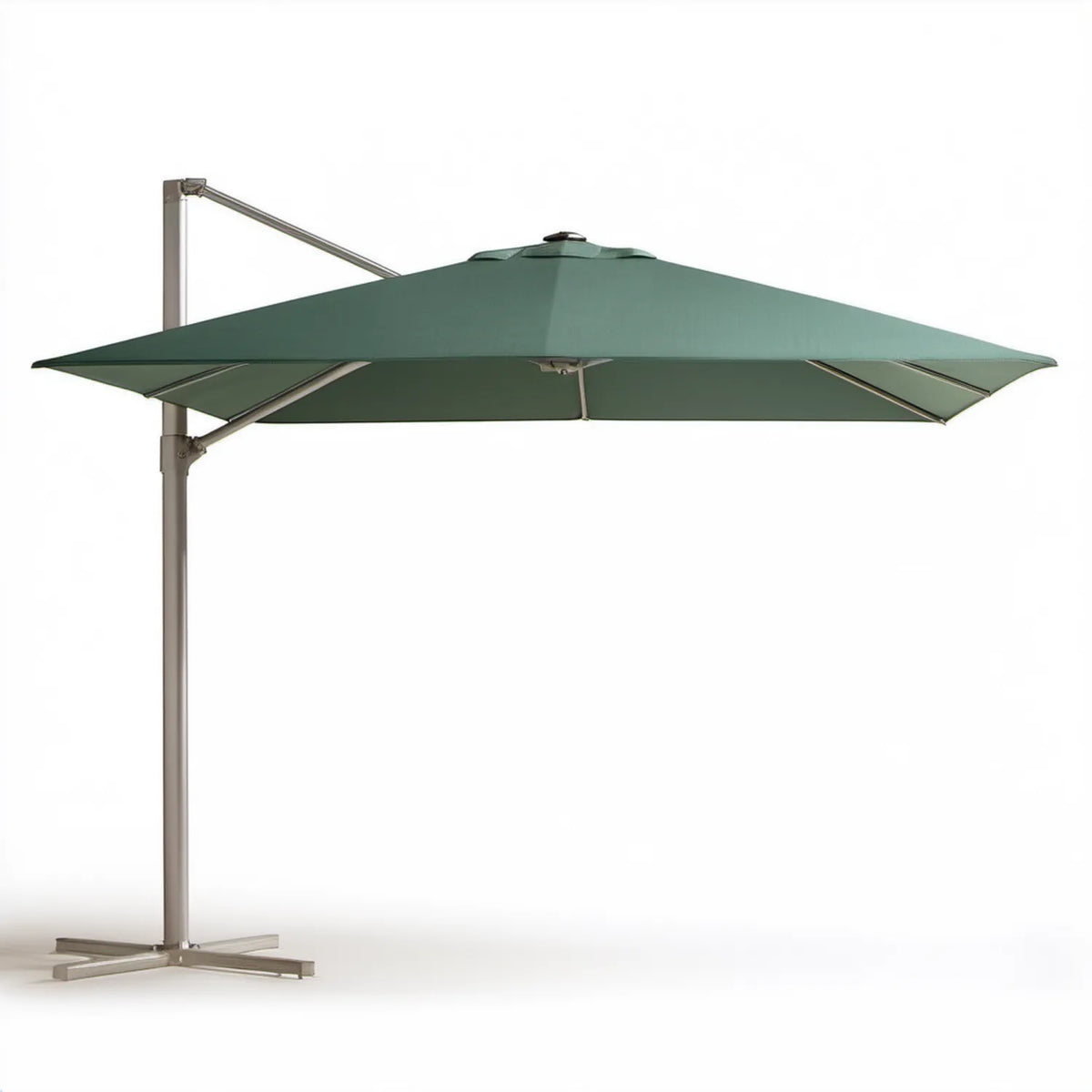 Zielony boczny parasol ogrodowy kwadratowy 300 x 300 cm z poliestru i stali