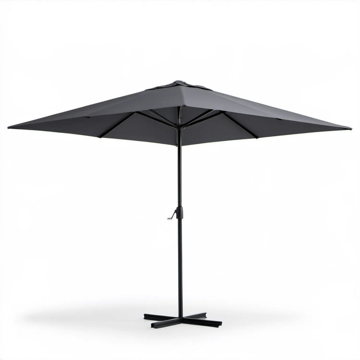 Czarny podwójny parasol ogrodowy prostokątny 460 x 270 x 246 cm z korbą