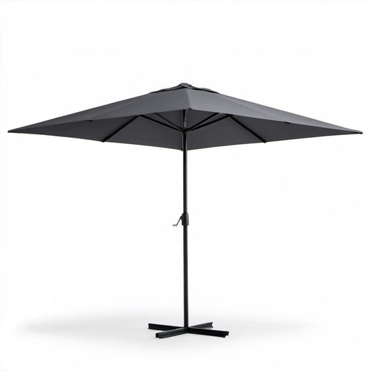Czarny podwójny parasol ogrodowy prostokątny 460 x 270 x 246 cm z korbą