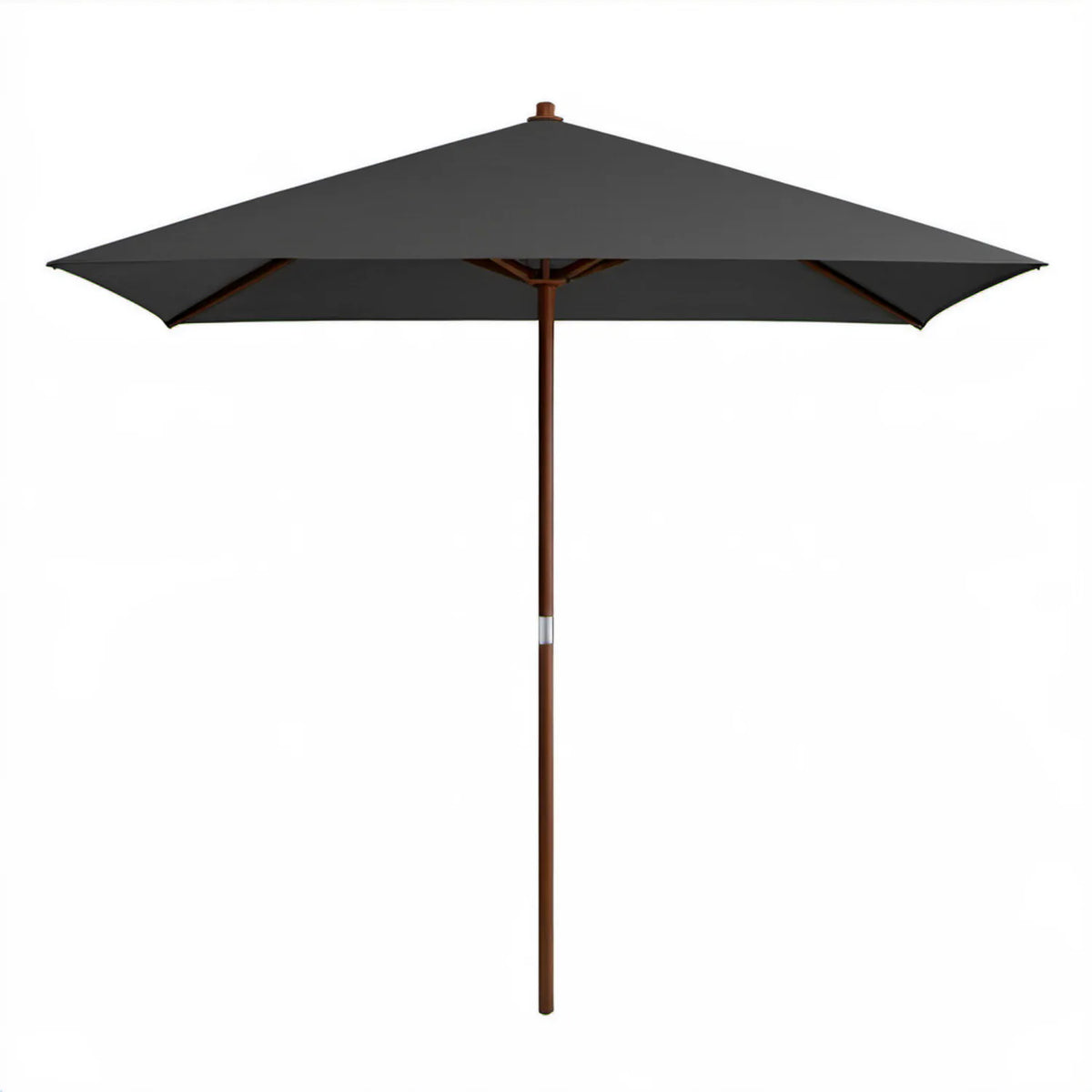 Kwadratowy parasol ogrodowy 300 × 300 cm antracytowy z drewnianym masztem