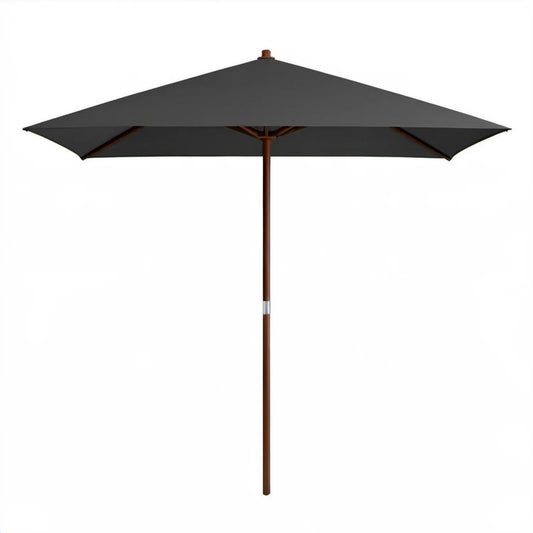 Kwadratowy parasol ogrodowy 300 × 300 cm antracytowy z drewnianym masztem