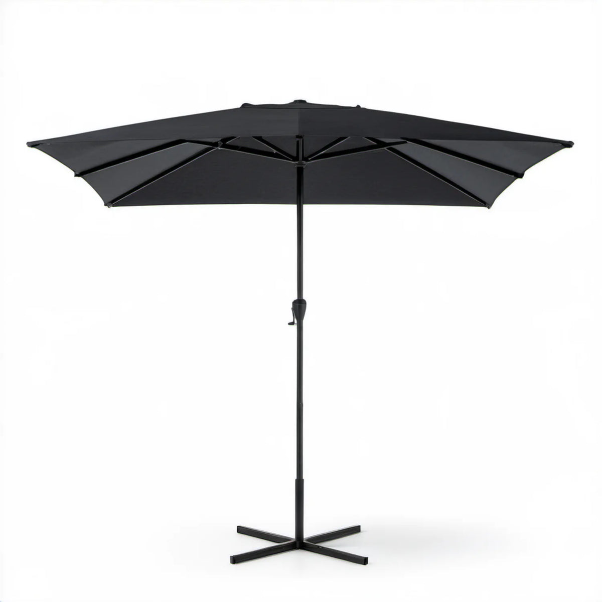 Podwójny parasol ogrodowy prostokątny 460 x 270 cm czarny, poliester i stal