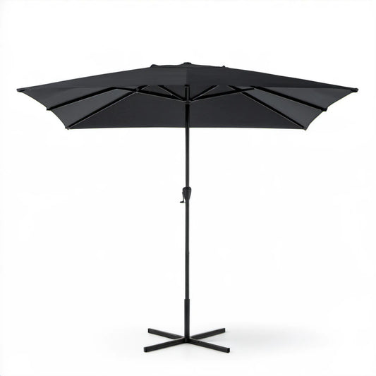 Podwójny parasol ogrodowy prostokątny 460 x 270 cm czarny, poliester i stal