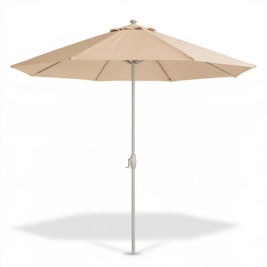 Beżowy parasol ogrodowy ośmiokątny Ø300 cm, wysokość 245 cm
