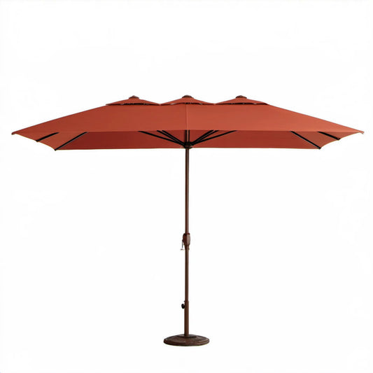 Potrójny parasol ogrodowy prostokątny terakotowy 460 x 270 x 250 cm